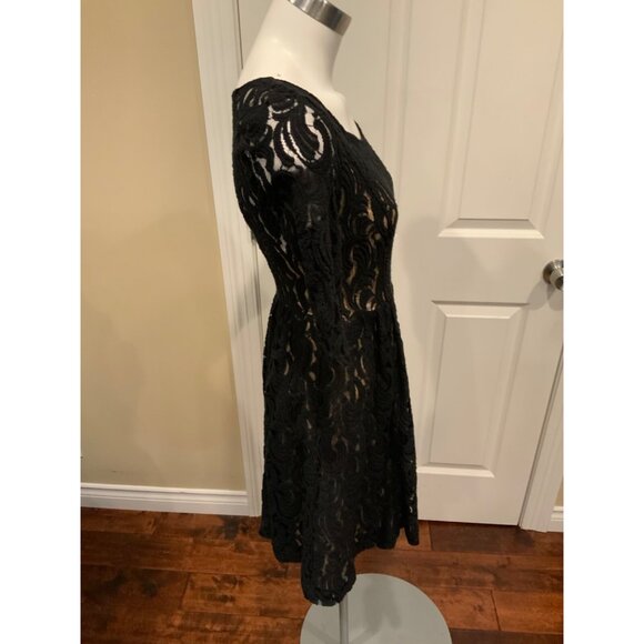 Plenty By Tracy Reese Black Floral Lace Fit & Flare Dress Size 4 (US) - Picture 4 of 7